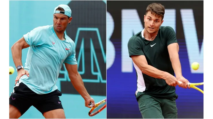 Rafael Nadal (left) and Miomir Kecmanovic