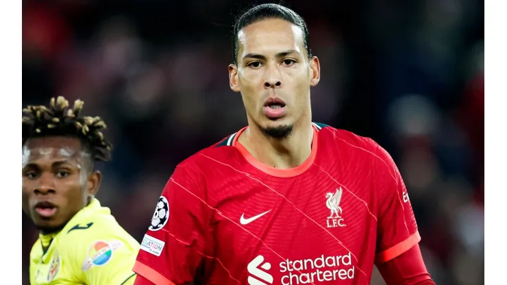 Virgil van Dijk during the UEFA Champions League match between Liverpool and Villarreal.