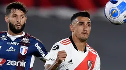 Matias Exequiel Suarez (R) of River Plate and Juninho Capixaba of Fortaleza