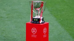 A view of the La Liga trophy.