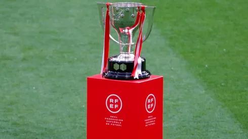 A view of the La Liga trophy.
