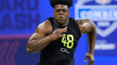 New Dallas Cowboys player Tyler Smith during the NFL combine