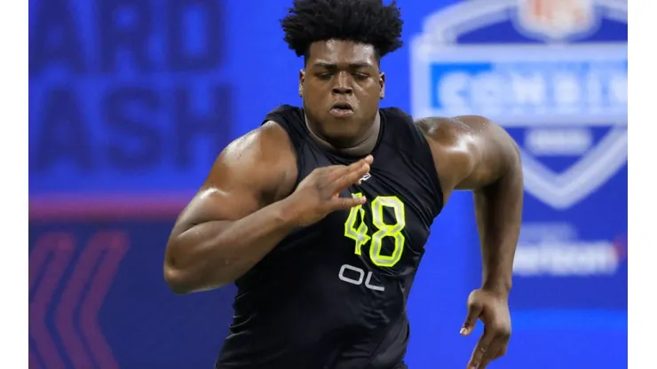 New Dallas Cowboys player Tyler Smith during the NFL combine