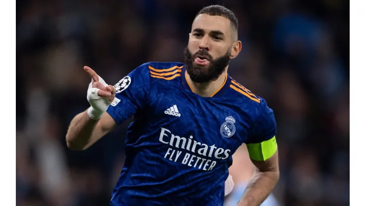 Karim Benzema of Real Madrid celebrates after scoring