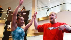 Jake Paul and his promoted boxer Amanda Serrano