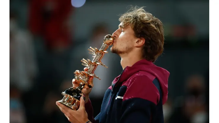 Alexander Zverev of Germany celebrates after winning the Men's Singles final match