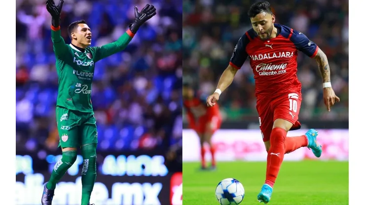 Luis Malagon of Necaxa and Alexis Vega of Chivas