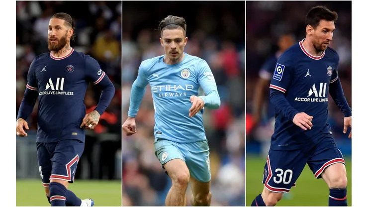 Sergio Ramos, Jack Grealish and Lionel Messi