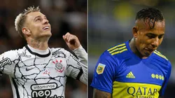 Roger Guedes of Corinthians and Sebastian Villa of Boca Juniors