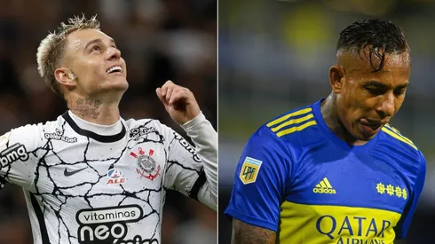 Roger Guedes of Corinthians and Sebastian Villa of Boca Juniors