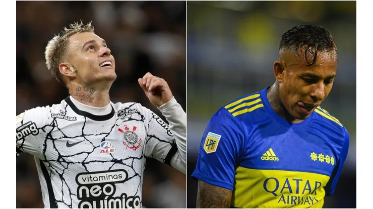 Roger Guedes of Corinthians and Sebastian Villa of Boca Juniors