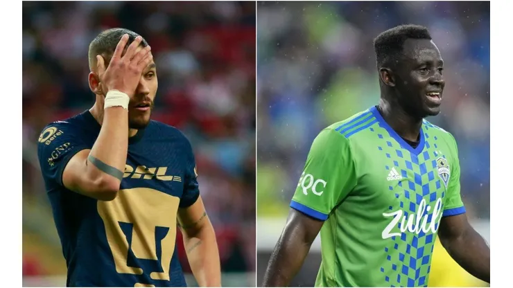 Nicolas Freire of Pumas and Yeimar Gómez of Seattle Sounders