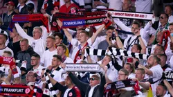 Fans of Eintracht Frankfurt at Camp Nou
