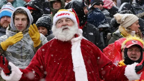 Kansas City Chiefs fans dresses as Santa Claus