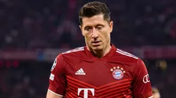 Robert Lewandowski of Bundesliga champions defenders Bayern Munich
