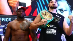 Dillian Whyte (L) and Tyson Fury (R)