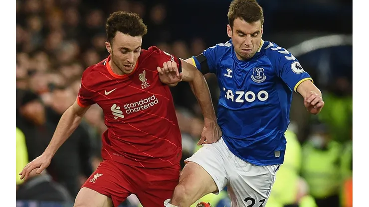 Diogo Jota of Liverpool against Everton