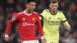 Cristiano Ronaldo of Manchester United and Ben White of Arsenal