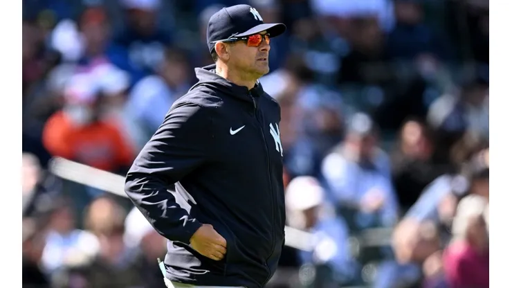 Aaron Boone during the 2024 season with the Yankees. (G Fiume/Getty Images)
