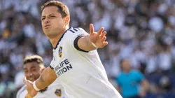Javier Hernández of Los Angeles Galaxy celebrates his goal during the match against Los Angeles FC