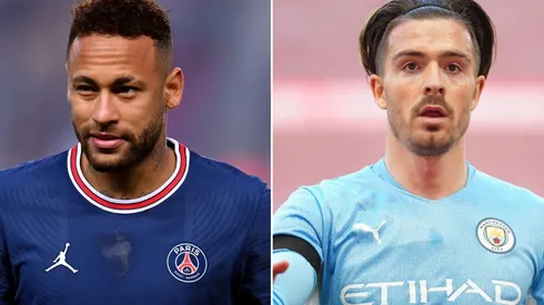 Neymar of PSG and Jack Grealish of Manchester City