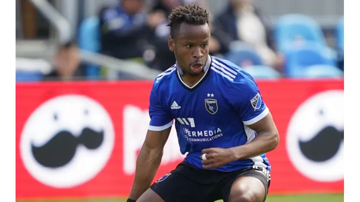 Jeremy Ebobisse #11 of the San Jose Earthquakes during a game between Nashville SC and San Jose Earthquakes at PayPal Park