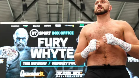Tyson Fury during the openworkout of his April 23 fight