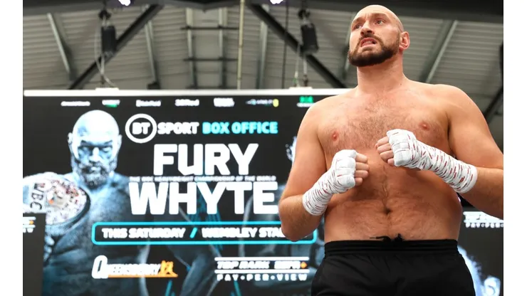 Tyson Fury during the openworkout of his April 23 fight