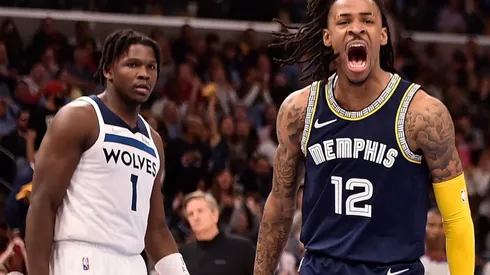 Ja Morant of the Memphis Grizzlies vs the Minnesota Timberwolves