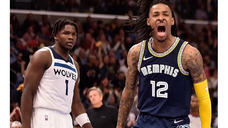 Ja Morant of the Memphis Grizzlies vs the Minnesota Timberwolves