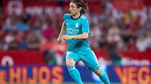 Luka Modric of Real Madrid in action during the LaLiga Santander match between Sevilla FC and Real Madrid CF