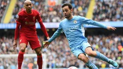 Bernardo Silva of Man City (right) and Fabinho of Liverpool.