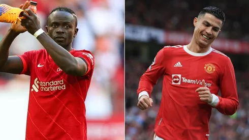 Sadio Mane of Liverpool and Cristiano Ronaldo of Manchester United