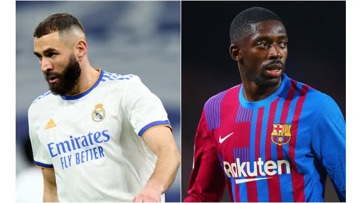 Karim Benzema of Real Madrid (left) and Ousmane Dembele of Barcelona.