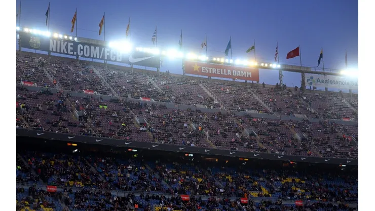 A view of the Camp Nou in Barcelona's La Liga game against Cadiz.