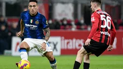 Lautaro Martinez of FC Internazionale and Alexis Saelemaekers of AC Milan