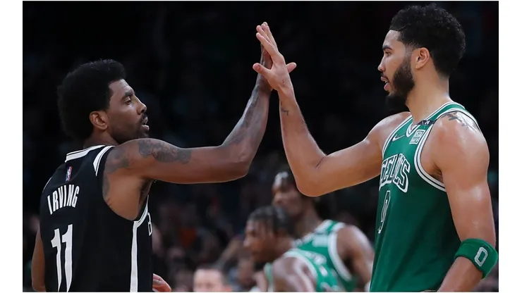 Boston Celtics forward Jayson Tatum and Brooklyn Nets guard Kyrie Irving