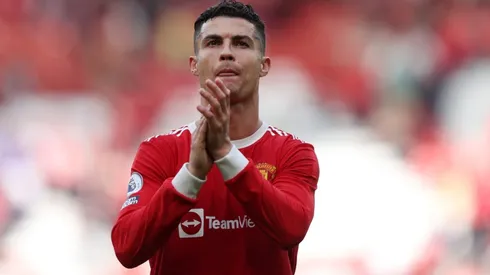 Cristiano Ronaldo of Manchester United applauds the fans