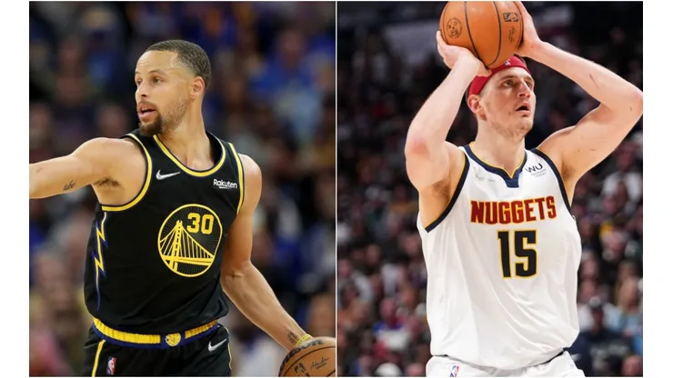 Stephen Curry of Golden State Warriors and Nikola Jokic of the Denver Nuggets