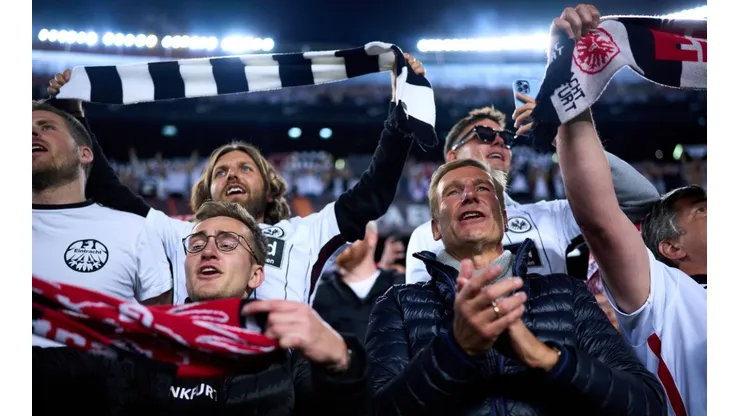 Eintracht Frankfurt supporters at Camp Nou