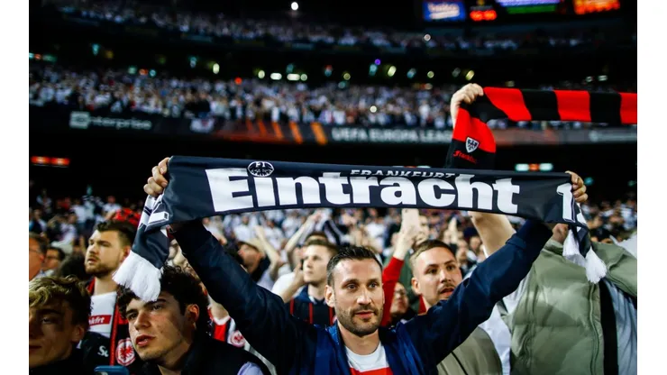 Eintracht Frankfurt fans at Camp Nou