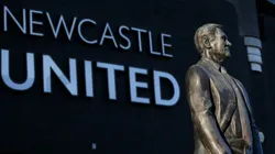 A statue of Sir Bobby Robson is seen outside St. James' Park