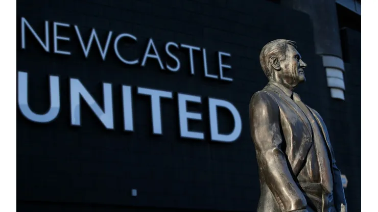 A statue of Sir Bobby Robson is seen outside St. James' Park