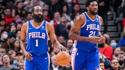 James Harden (left) and Joel Embiid.