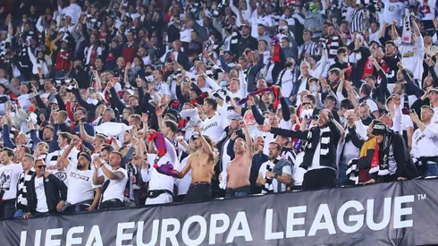 Eintracht Frankfurt fans at Camp Nou