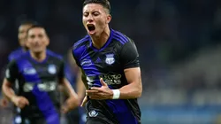 Joao Rojas of Emelec celebrates the first goal of his team