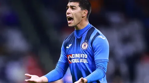 Erik Lira of Cruz Azul shouts during the match between Cruz Azul and Club Tijuana