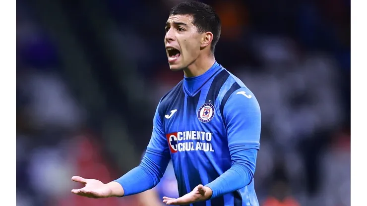 Erik Lira of Cruz Azul shouts during the match between Cruz Azul and Club Tijuana
