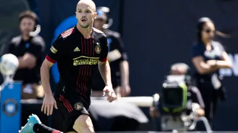 Andrew Gutman #15 advances the ball during a game between Atlanta United FC and Charlotte FC