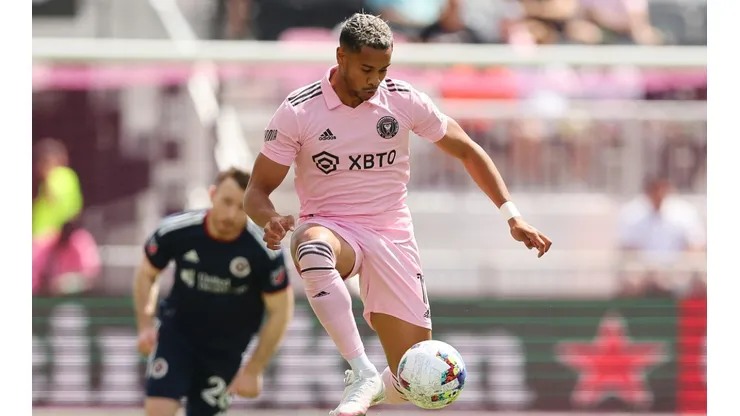 Ariel Lassiter of Inter Miami CF controls the ball against the New England Revolution